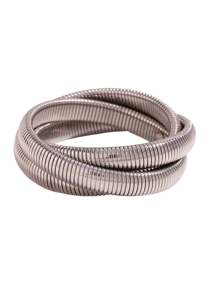 HJane Multi Layer Tube Bracelet Silver