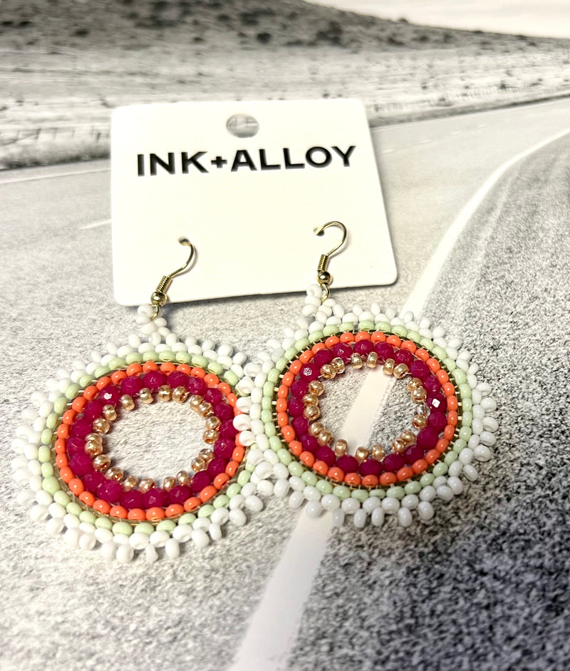 Ink + Alloy Lu Lu Circle White Earrings