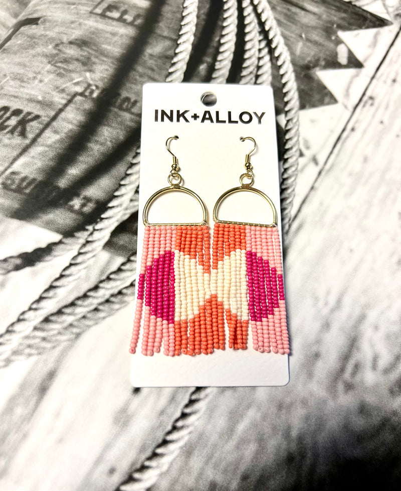 Ink + Alloy Allison Hot Pink Fringe Earrings