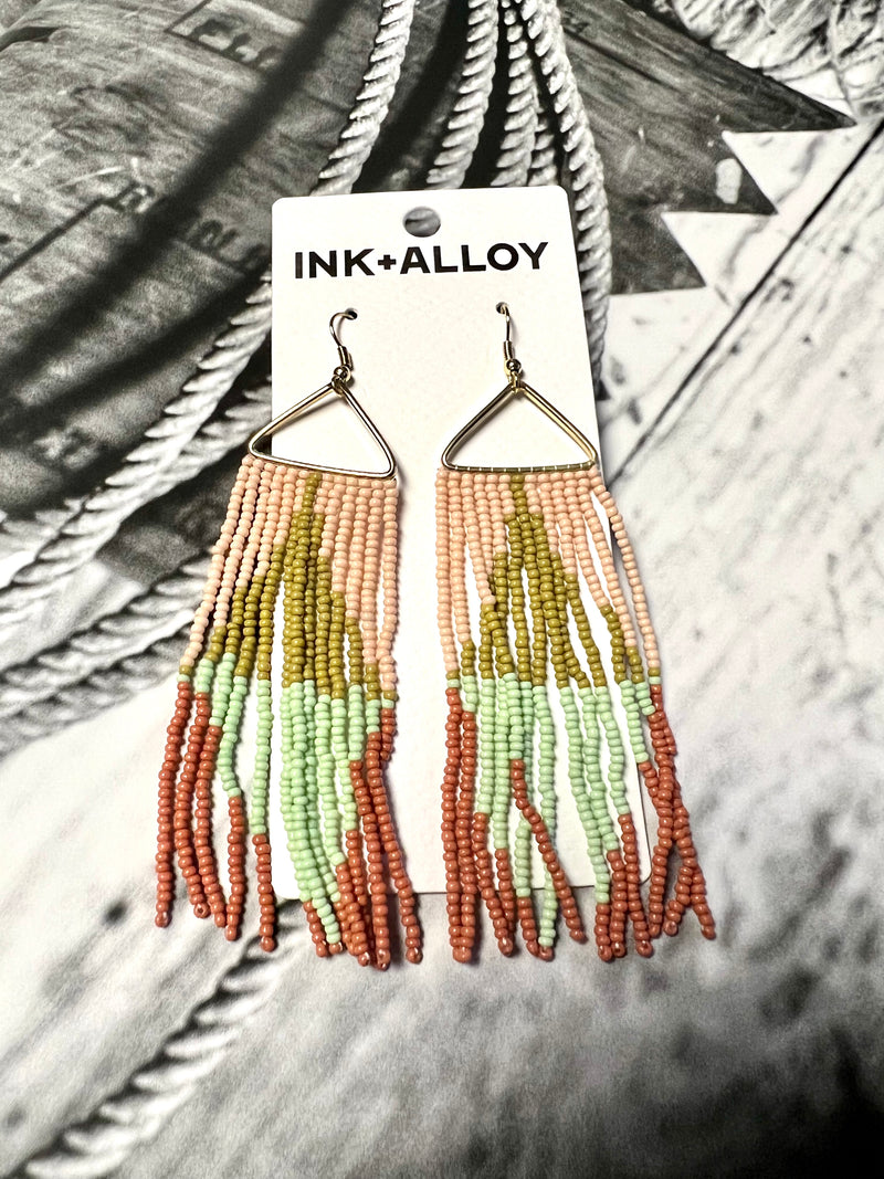 Ink + Alloy Brooke Split Diamond Beaded Earrings