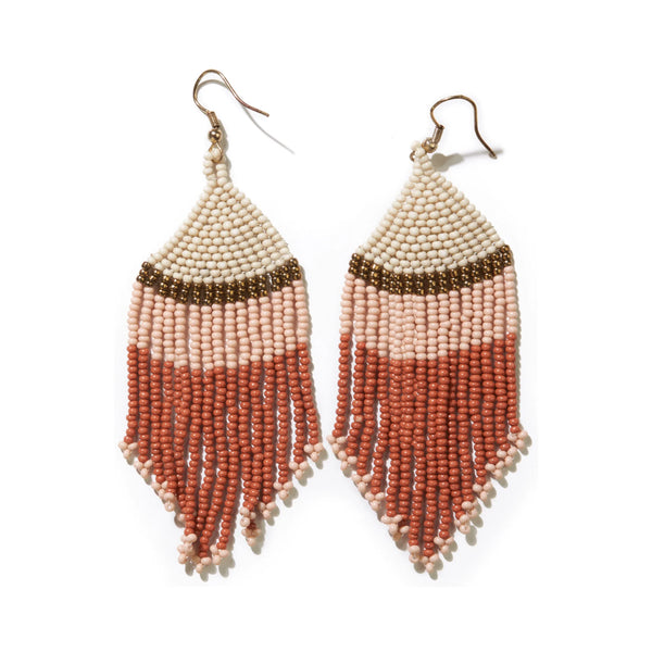 Ink + Alloy Erin Color Block Beaded Fringe Earrings