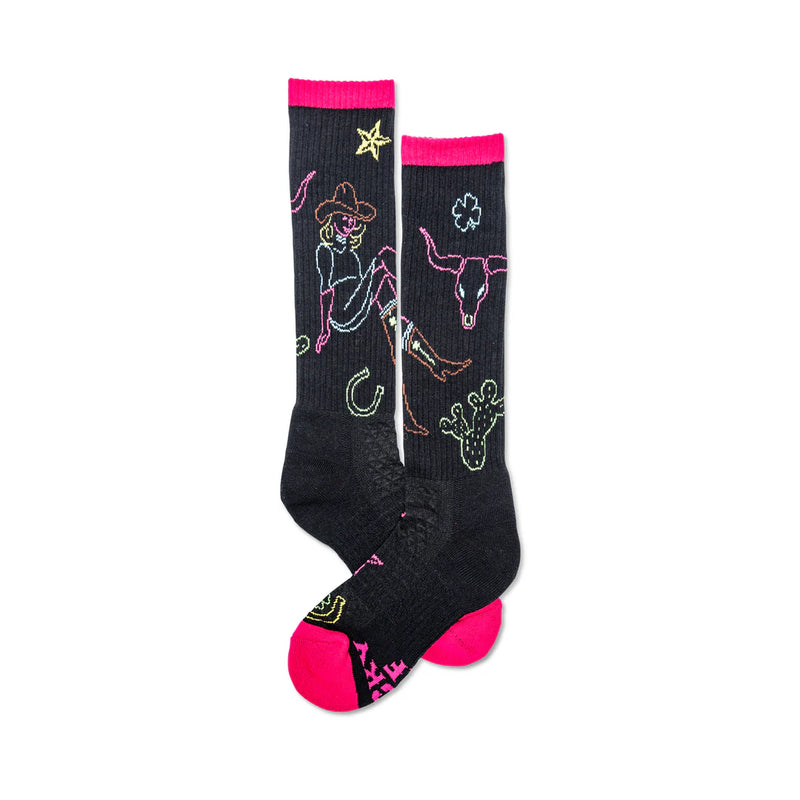 Lucky Chuck Neon Cowgirl Socks