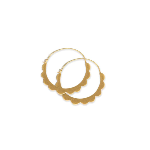 Ink + Alloy Stephanie Scallop Brass Hoops