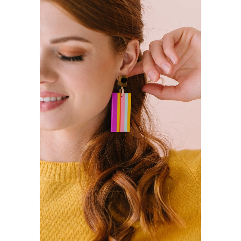 Sunshine Tienda- Magenta Rainbow Earrings