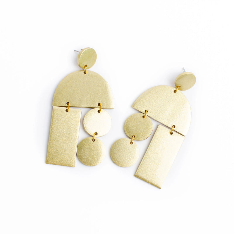 Sunshine Tienda- Gold Metallic Mobile Earrings