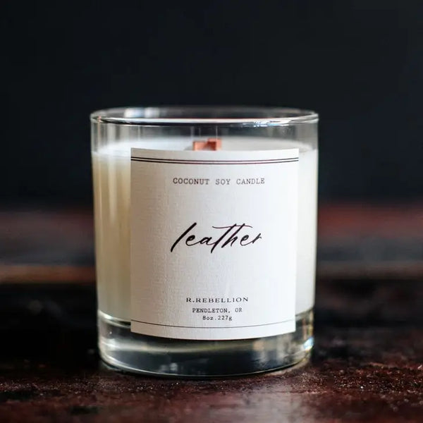 RR- Leather Candle 8oz