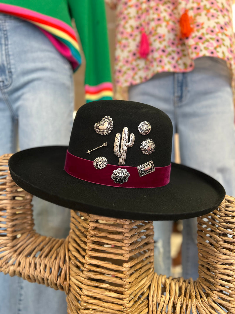 Royal Baudette Round Hat- Black