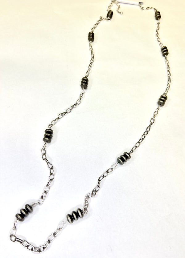 West & Co Link Chain Necklace w/Navajo Faux Beads