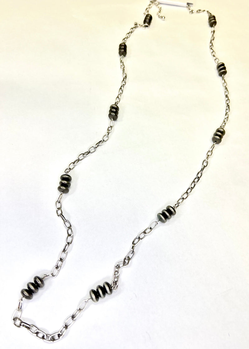 West & Co Link Chain Necklace w/Navajo Faux Beads