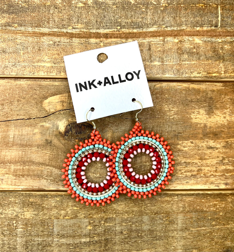Ink + Alloy Coral Circle Seed Bead